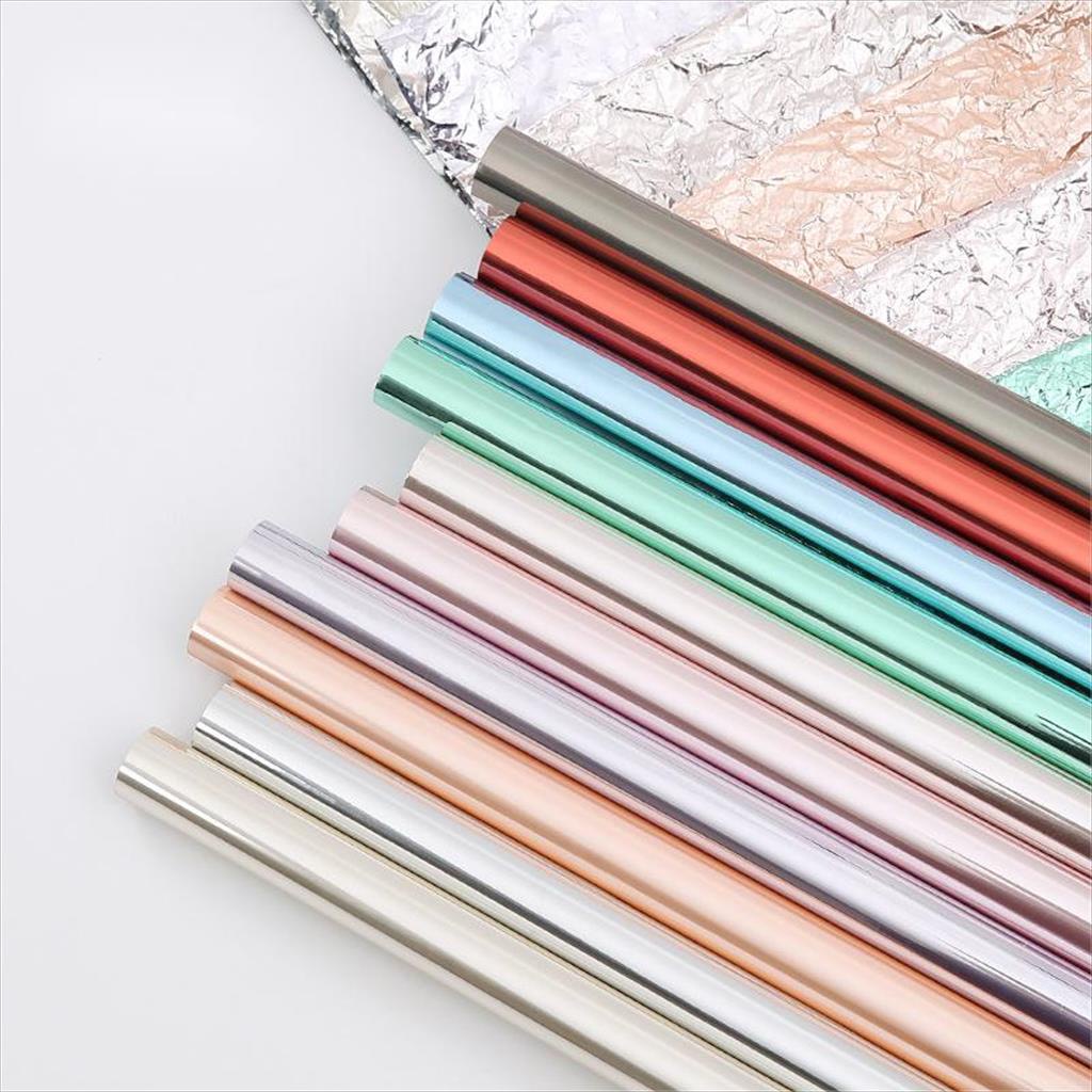 

[1 LEMBAR] DOUBLE SIDED COLOR- Metalic Flower Wrapping Paper/Kertas Bucket Bunga