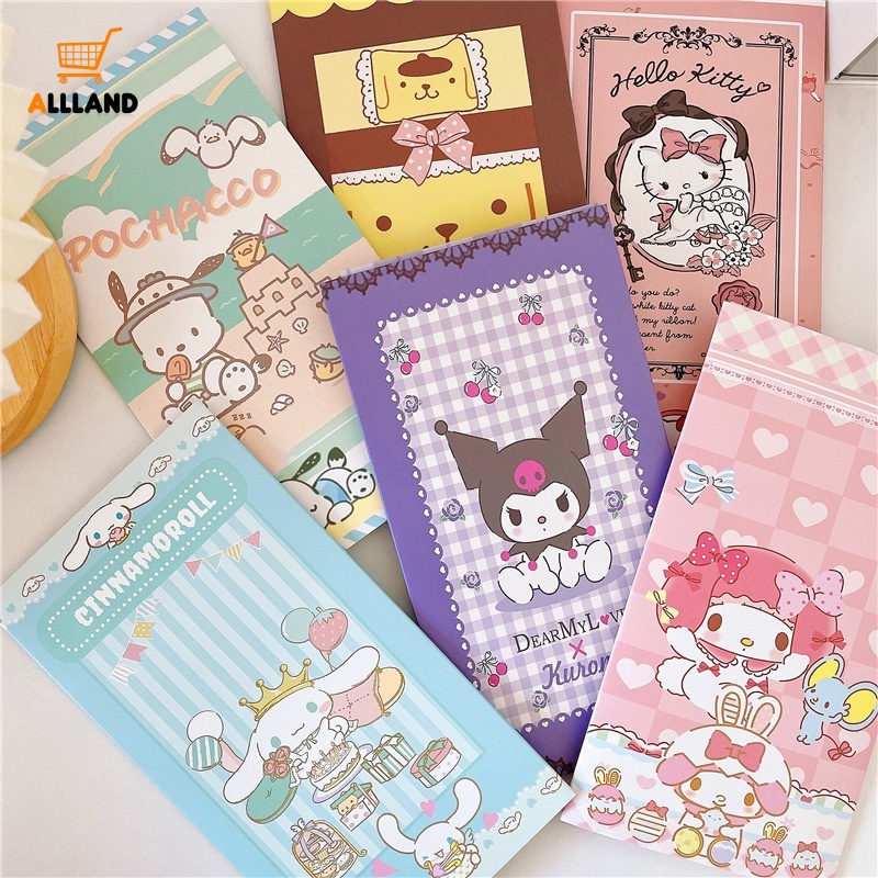 Kartun Kuromi Cinnamoroll Scrapbook Sticker/DIY Handbook Goo Card Decorative Stickers/Sanrio Ledger Decor Alat Tulis Siswa