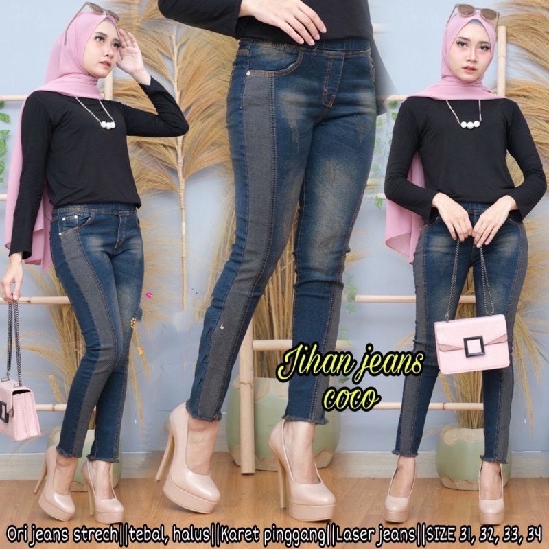 Evelynshop- JIHAN JEANS/CELANA JEANS RAWIS BEST SELLER TERMURAH