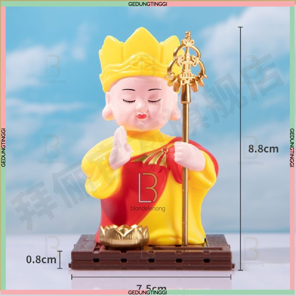 Pajangan Patung Hiasan Biksu Dewa Tongkat Sun Go Kong Wukong Sungokong Julaihut Maitreya Milefo Gelang Tasbih Kalung Necklace Buddha Budha Amitabha Statue Figure Fortune Rejeki Rezeki Feng Shui Keberuntungan Goyang Dashboard Mobil Solar Baterai Kecil Mini