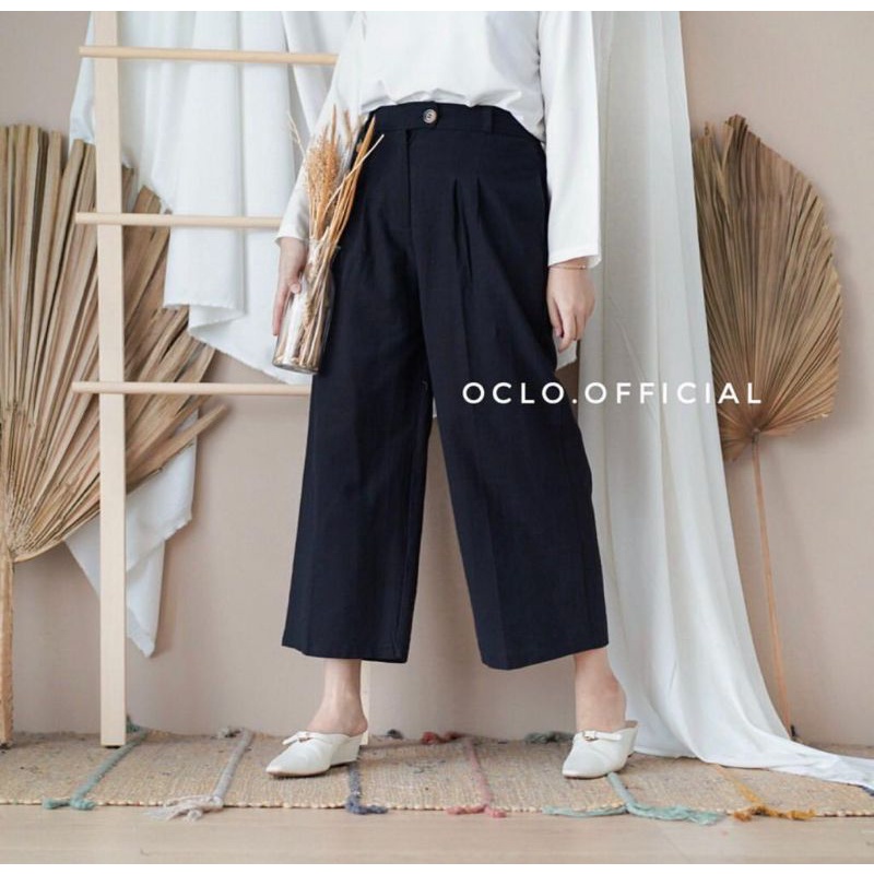 NEW OLIVIA PANTS // SEOUL Highwaist Kulot Celana Wanita Linen Premium Pants terbaru kekinian