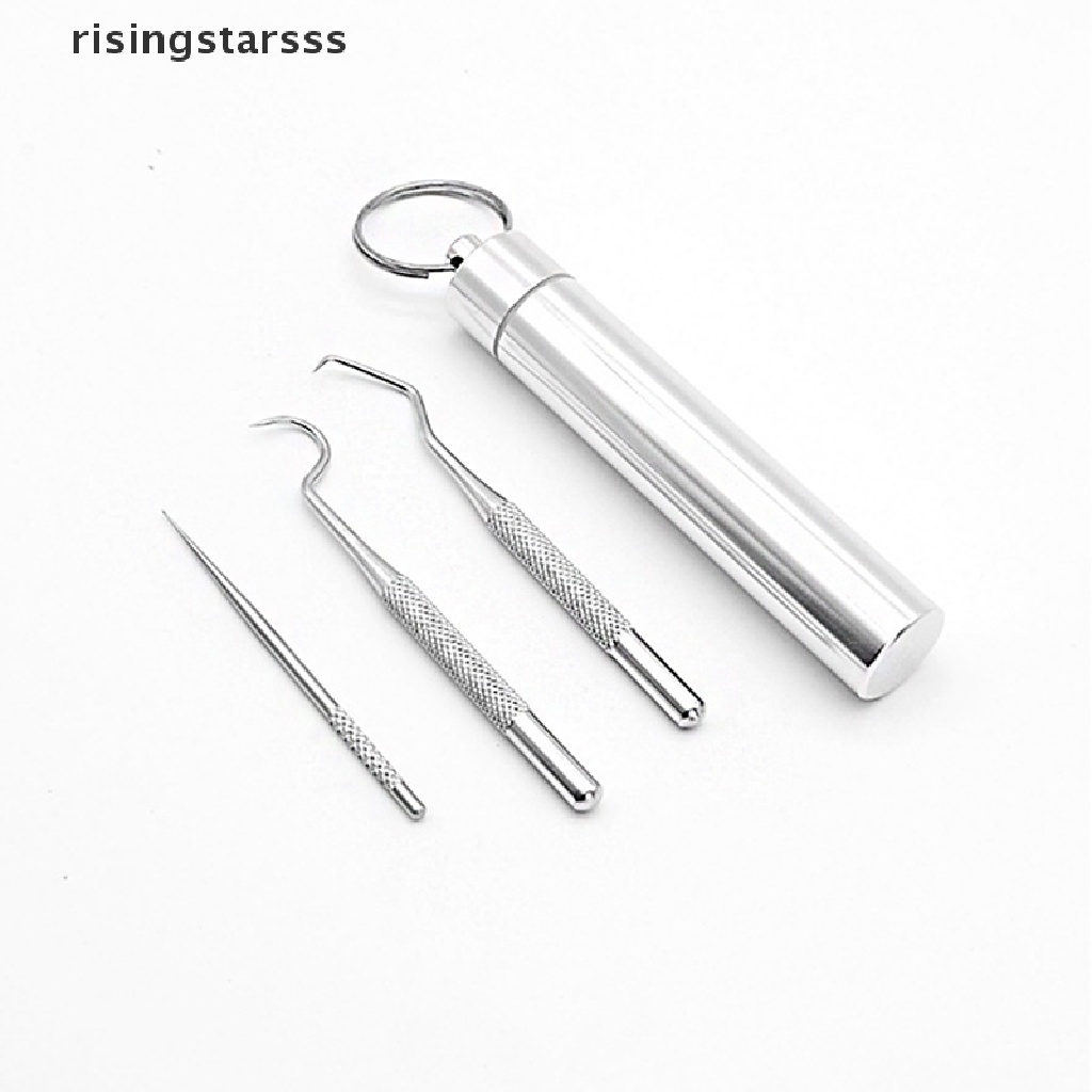 Rsid Span-new 3Pcs Tusuk Gigi Saku Set Outdoor Portable Tusuk Gigi Serbaguna Garpu Buah Jelly