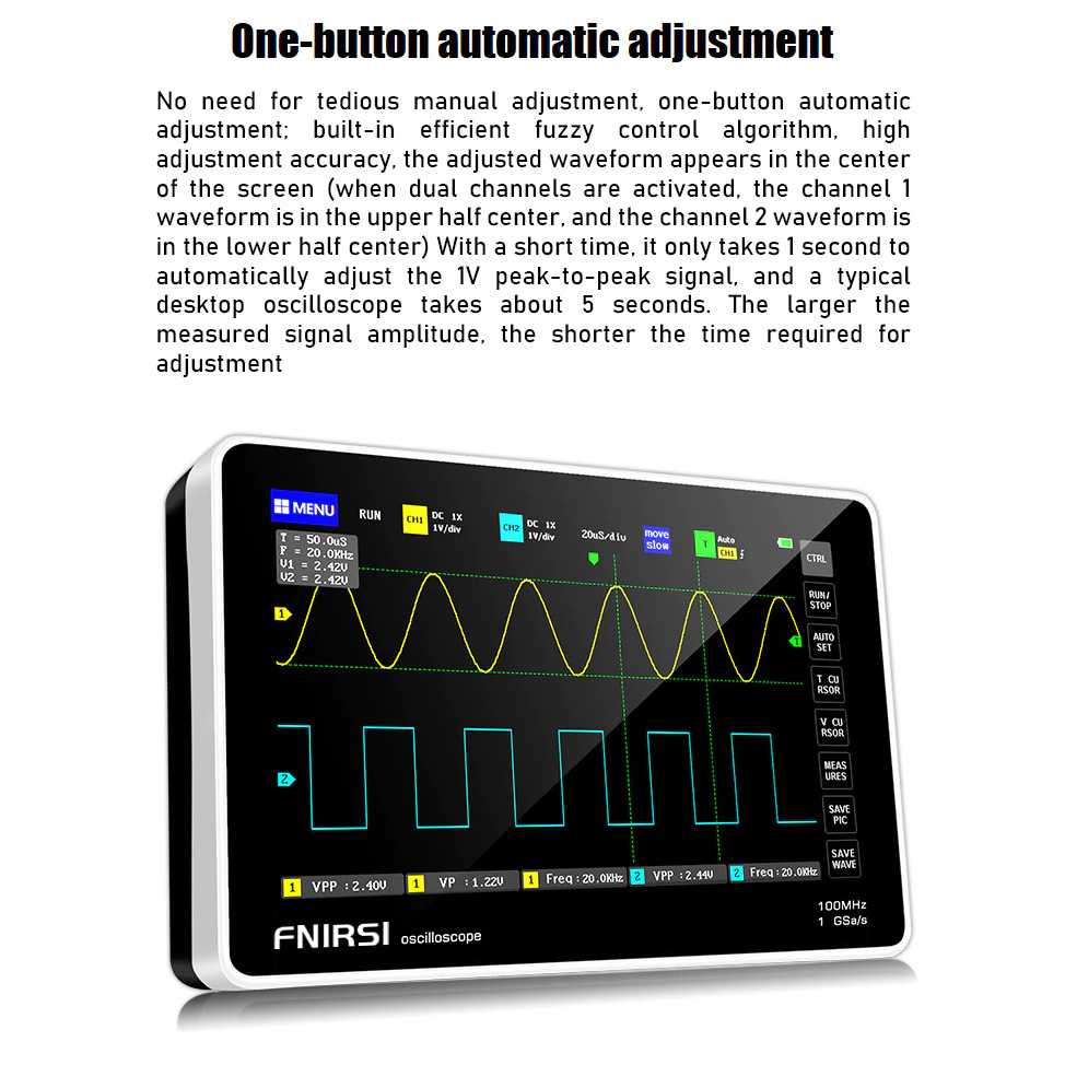 (BISA COD) FTIHSHP FNIRSI Digital Oscilloscope Handheld 100MHz 100Gsa/s New Version - 1013D