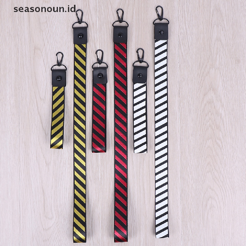 Seasonoun Lanyard stripe wrist neck strap Untuk Kunci ID card phone straps Tali Gantung.