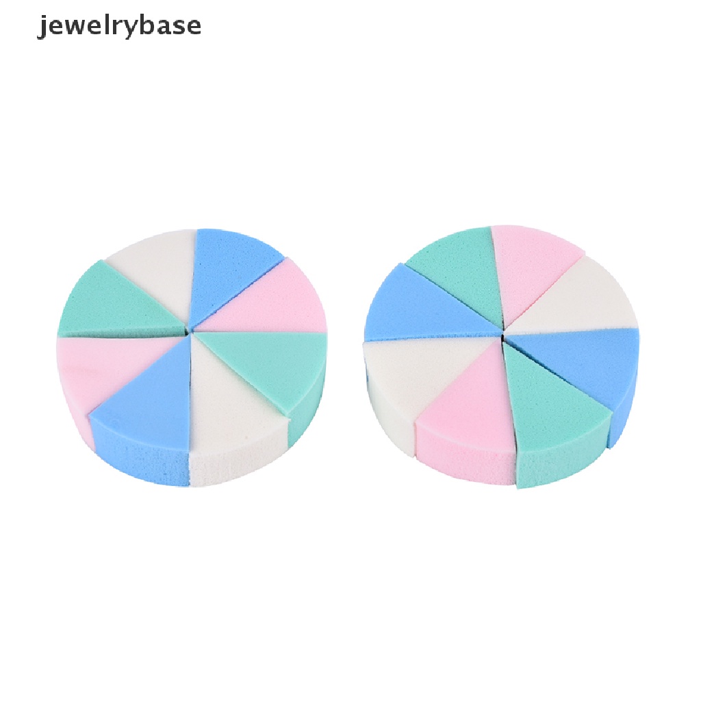 [jewelrybase] 8pcs Segitiga Berbentuk Lembut Ajaib Pembersih Wajah Kosmetik Puff Cuci Muka Makeup Butik