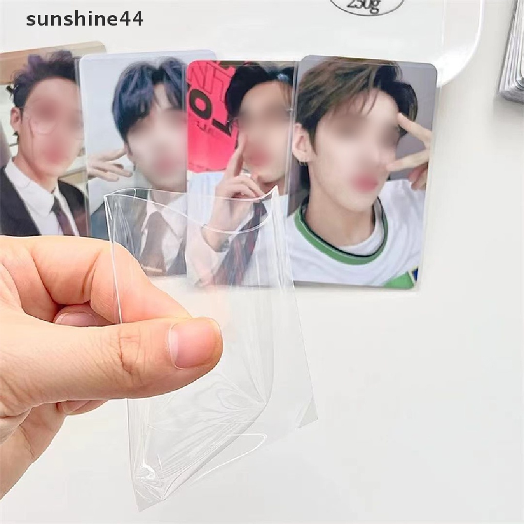 Sunshine 50pcs Korea Card Sleeves Clear Acid Free CPP Keras 3inch Photocard Horaphic Protector Film Album Binder ID