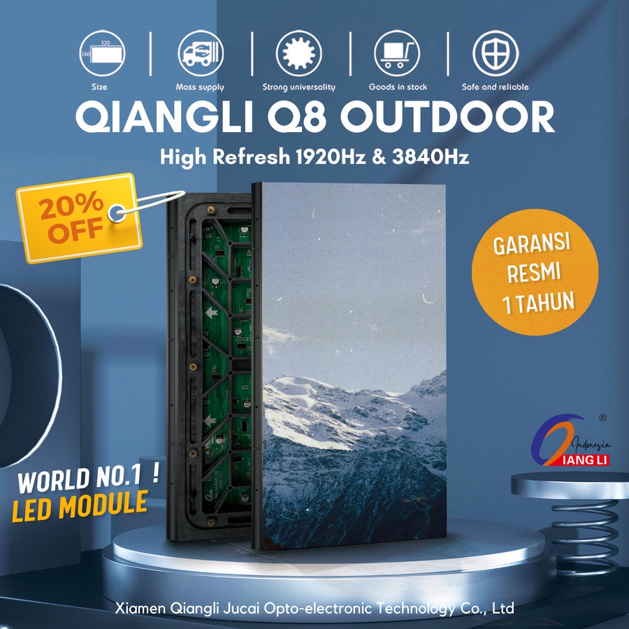 Modul P8 Outdoor 1920Hz 3840Hz ORIGINAL QiangLi Module LED Videotron - Q8-E 1920Hz