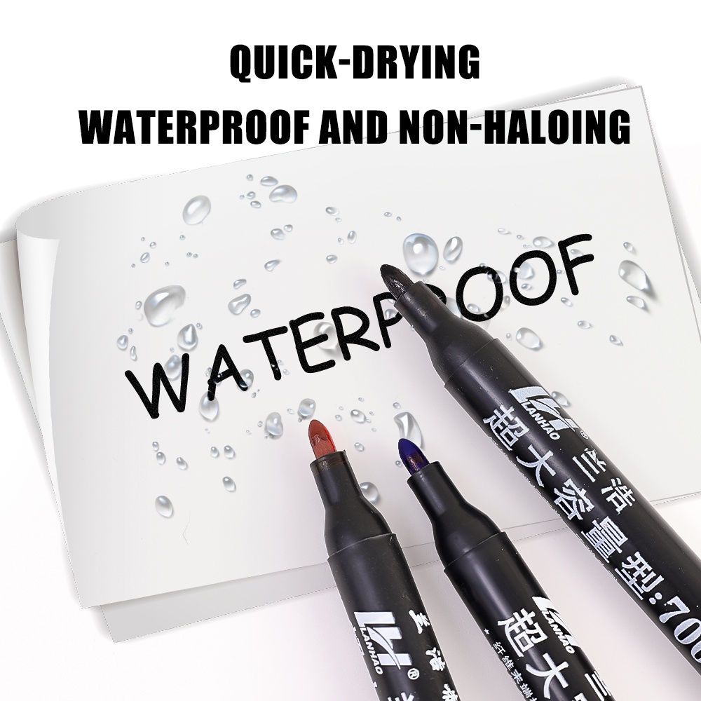 [Harga Grosir] Waterproof Paint Marker Pen Spidol Berminyak Cepat Kering Gel Pen Gambar Seni Coret Pulpen Hitam Biru Merah Spidol Permanen Siswa Lukisan Sketsa Spidol