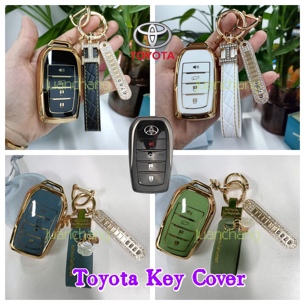 Tpu Car Remote Key Case Cover Holder Shell Untuk Toyota Fortuner 2022 Camry Corolla C-HR CHR RAV4 Prius Camry Scion Prado Aksesoris