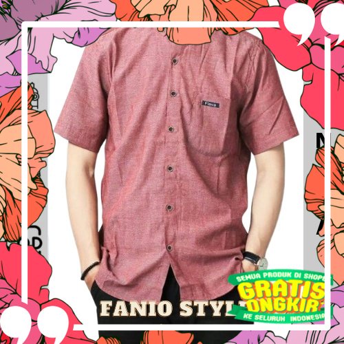 Paling Laris /Kemeja Polos Pria Lengan Pendek Baju Hem Tangan Pendek Distro Top Man Casual Cowok Lak
