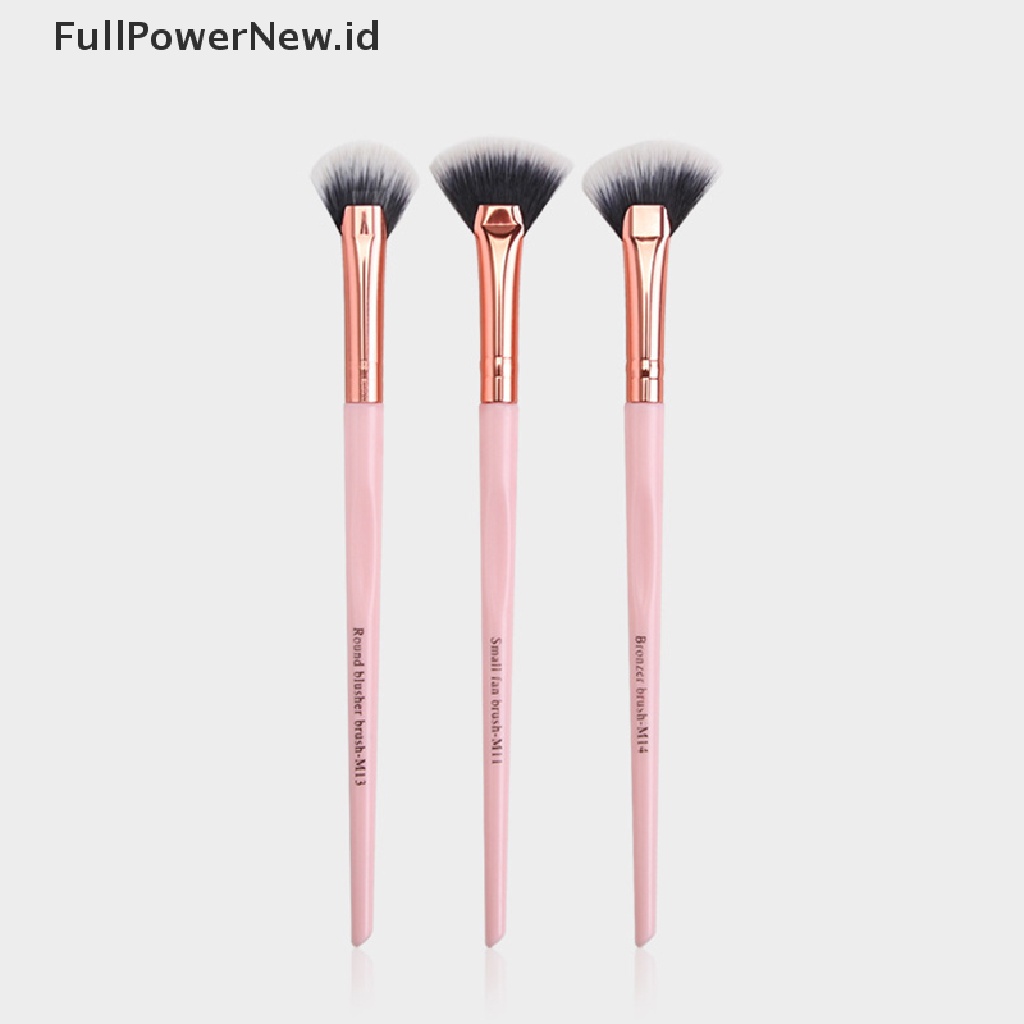 Power 3pcs Kuas Makeup Kipas Kecil Brush Eye Shadow Halus Portable Make up Tools ID