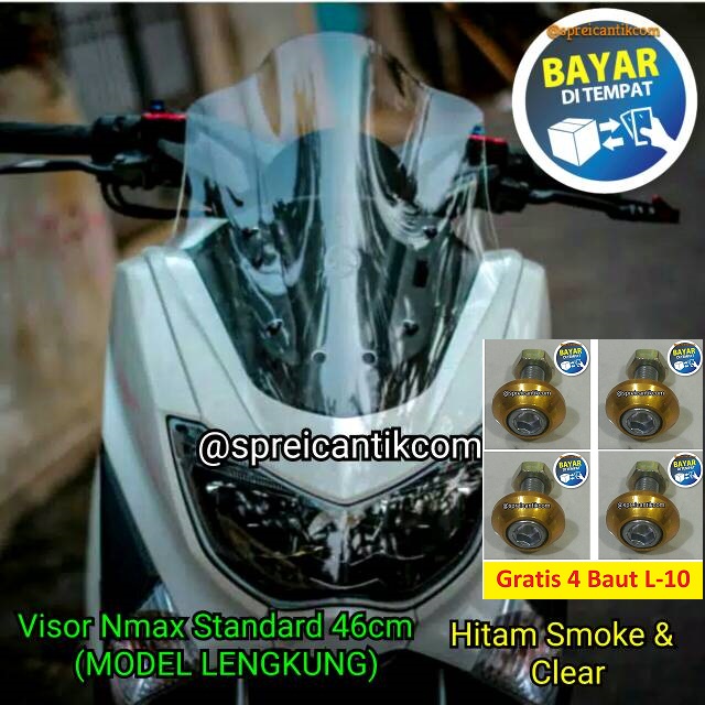 HYS Visor Windshield Variasi Yamaha NMAX Old Lama 2015 2016 2017 2018 2019 Bahan Acrylic Akrilik Tin