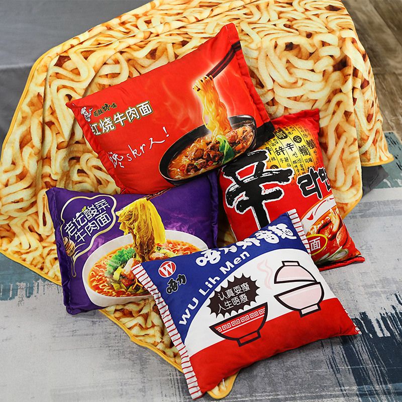 Bantal Kawaii Mewah Mie instan Chinese food Kangshifu simulasi Mie Instan Noodles Plush Pillow Banta