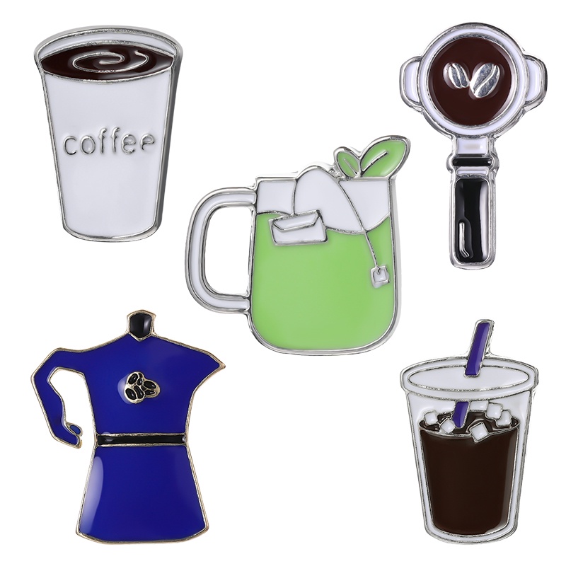 Cangkir Kopi Botol Enamel Pin Kacang Bros Lencana Logam Pecinta Kerah Kerah Baju Sweather Hadiah Aksesoris Perhiasan Grosir