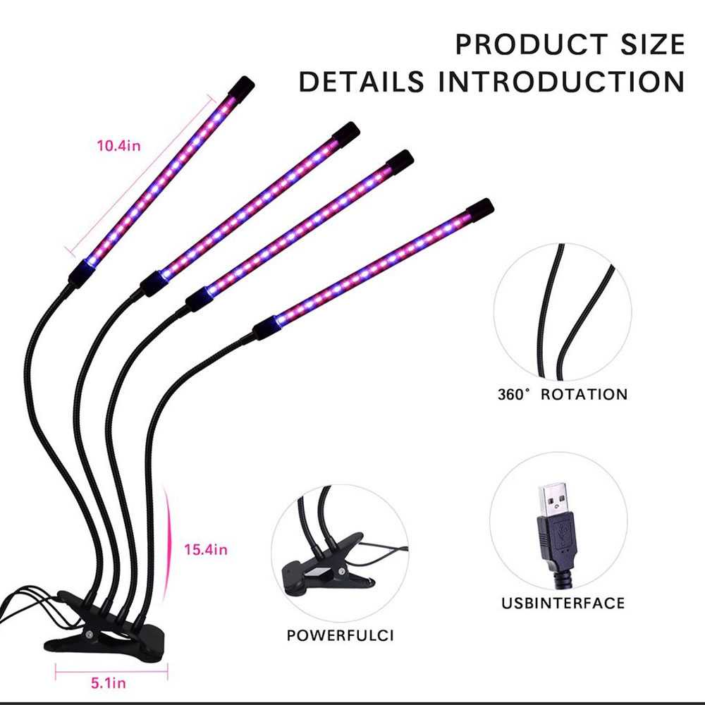 (BISA COD) FTIHSHP DQOK Grow Light LED USB Flexible Phytolamp 3 Color Spectrum 40W 5V - LD7448