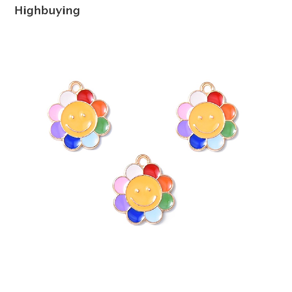 Hbid 10pcs Enamel Bunga Matahari Ch Untuk Membuat Perhiasan Diy Bunga Ch Liontin Kalung Anting Membuat Aksesoris Glory