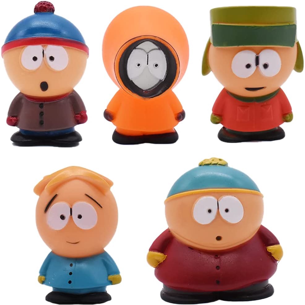 5pcs Set of The South Park Eric Cartman, Stan Marsh, Kyle Broflovski, Kenny McCormick and Butters Stotch Action Figure Set Mainan