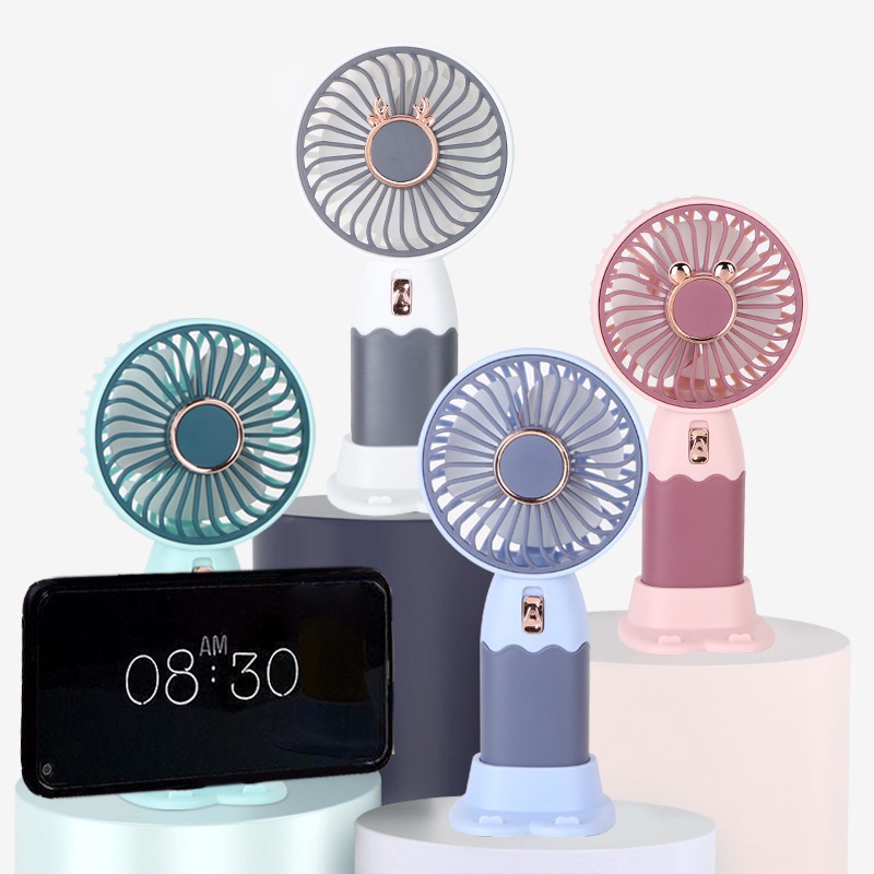 Mini fan karakter portable Kipas angin miki stand cantik colour  genggam - dinno.id