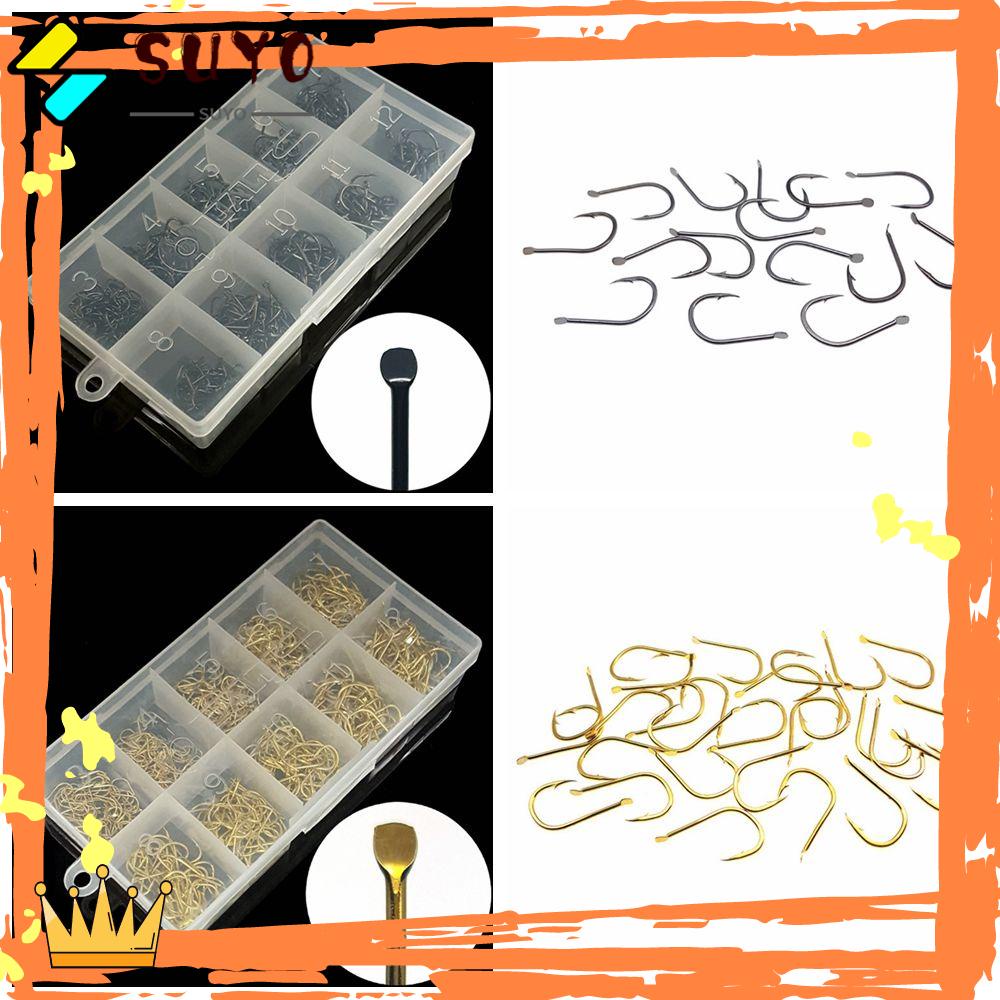 Suyo 500pcs Fishhooks Umpan Tackle Kotak DIY Stainless/Ikan Gurame/Ikan Air Tawar Kit