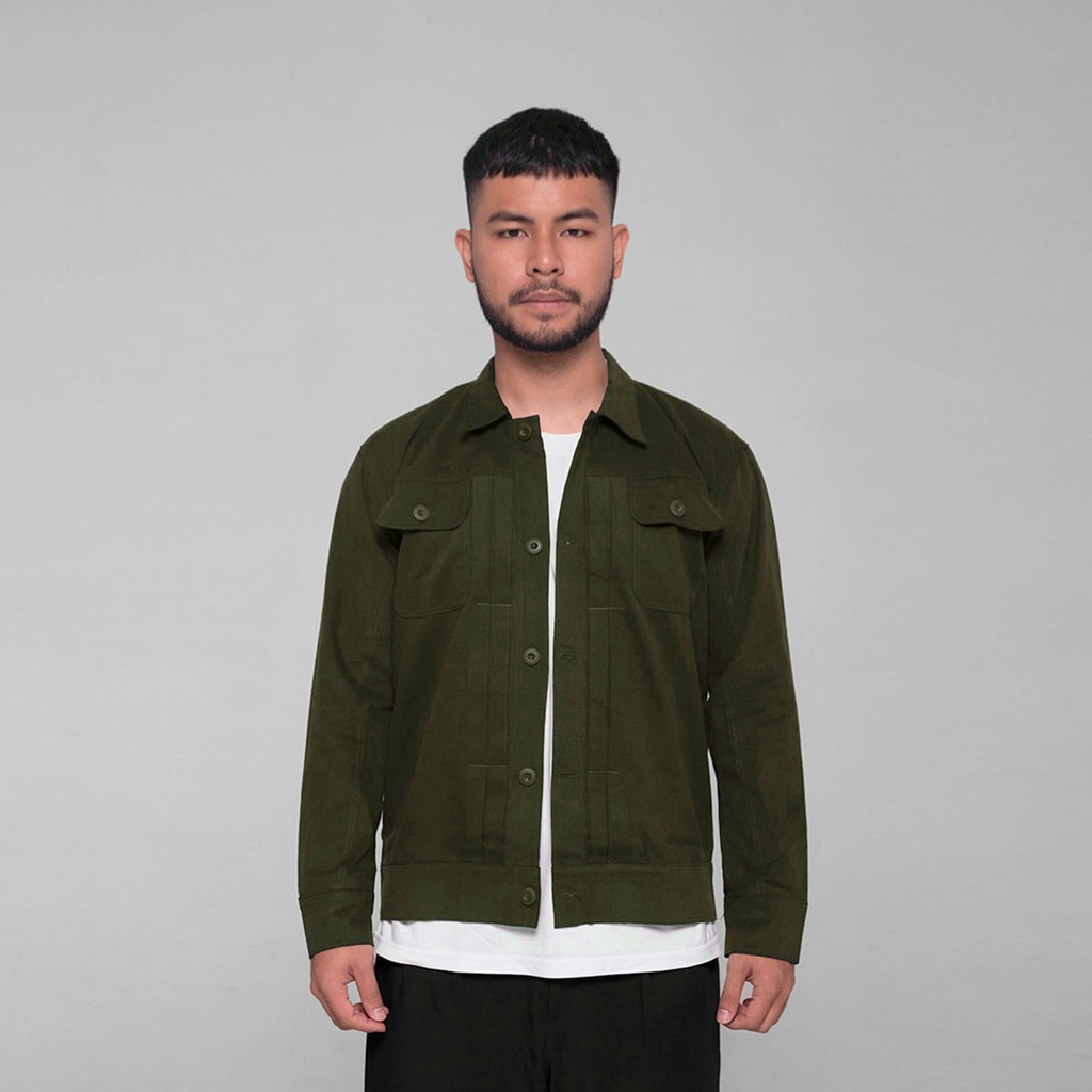 Fargo Jaket Pria Canvas Jacket Green Olive
