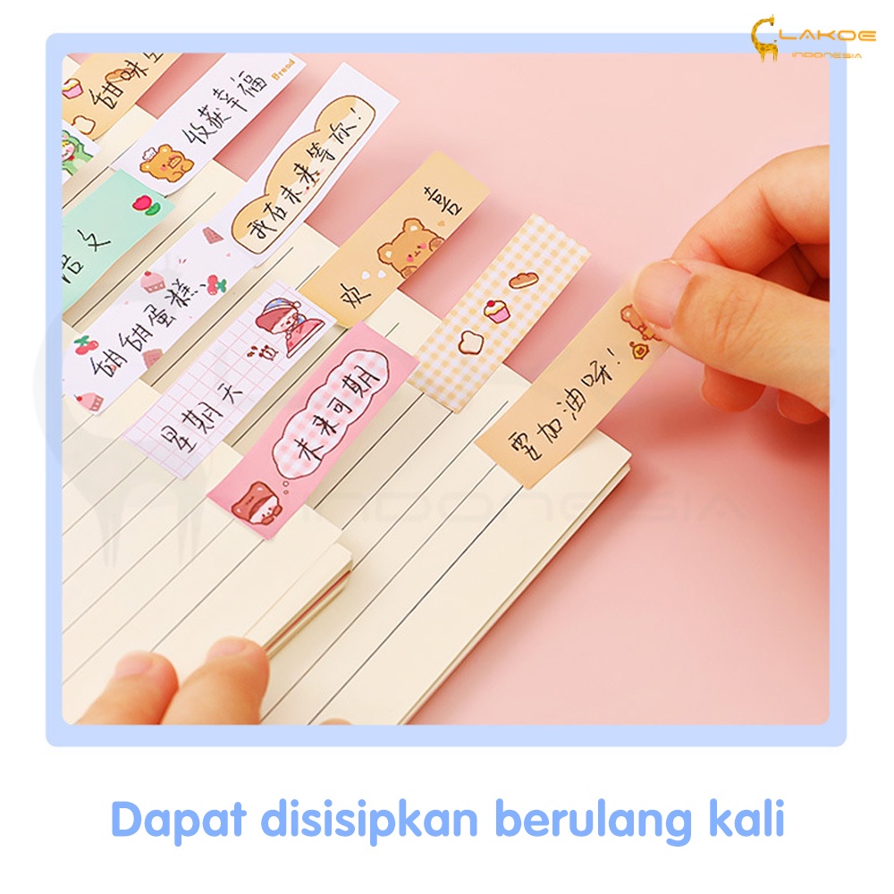 LAKOE Index Sticky Note Sticky Notes Karakter Lucu Office Cute Note Kertas Tempel Cute Lucu/Memo Sticky