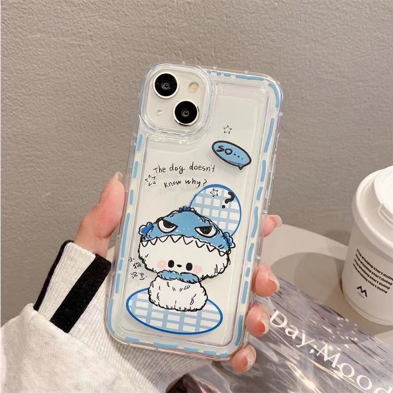 IPHONE Casing Ponsel Lembut Lucu Kompatibel Untuk Iphone11 14 13 12 Pro XS Max X Xr7 +8 Plus Casing Transparan TPU Silikon Shockproof Cover