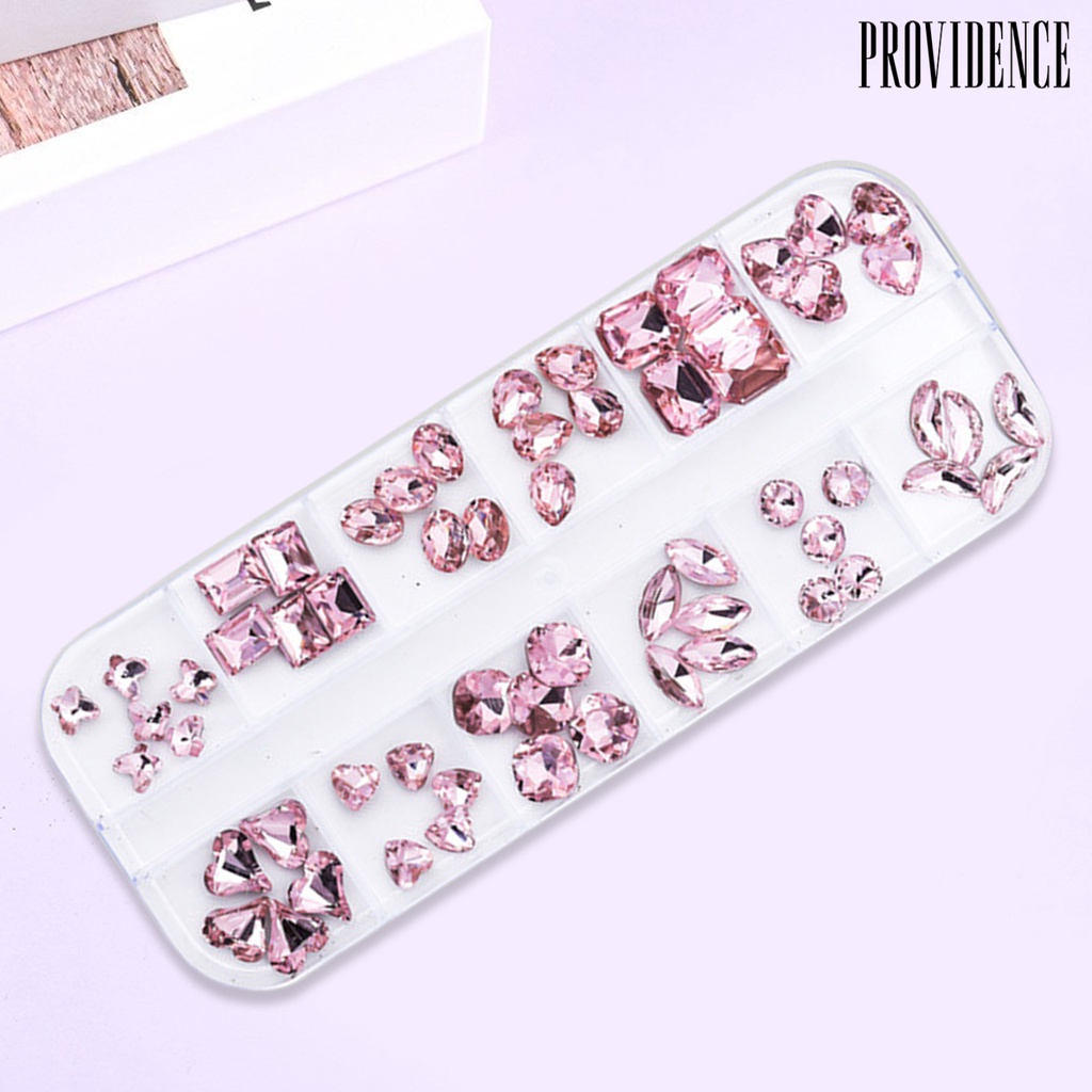 Providence 1kotak Manicure Decor Tiga Dimensi Indah Halus Mudah Diterapkan Bersinar DIY Mini Tajam Kuku Bawah Berlian Imitasi Aksesoris Toko Manikur