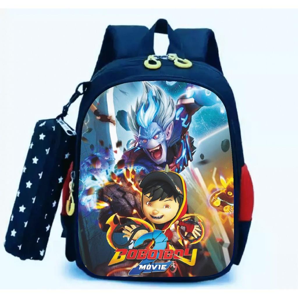 LS 773 - Ransel Boboboy MOVIE Tas Ransel Sekolah Anak Laki PAUD TK SD Karakter Kartun Free Tempat Pensil Terbaru Kekinian