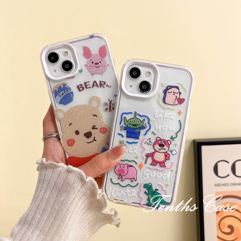 Samsung A14 A04 A04s A13 A23 A33 A53 A73 A03 A03s A22 A52 A32 A12 A50 A50s A30s A51 A11 A31 A70 3in1 Piggy Bear Alien Casing Handphone Soft Cover