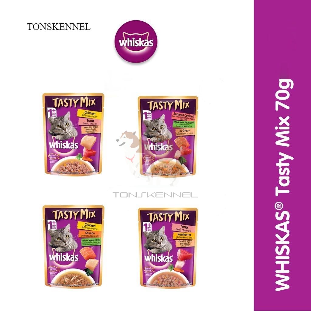 WHISKAS Tasty Mix Makanan Kucing Basah Pouch 70gr 70 gr