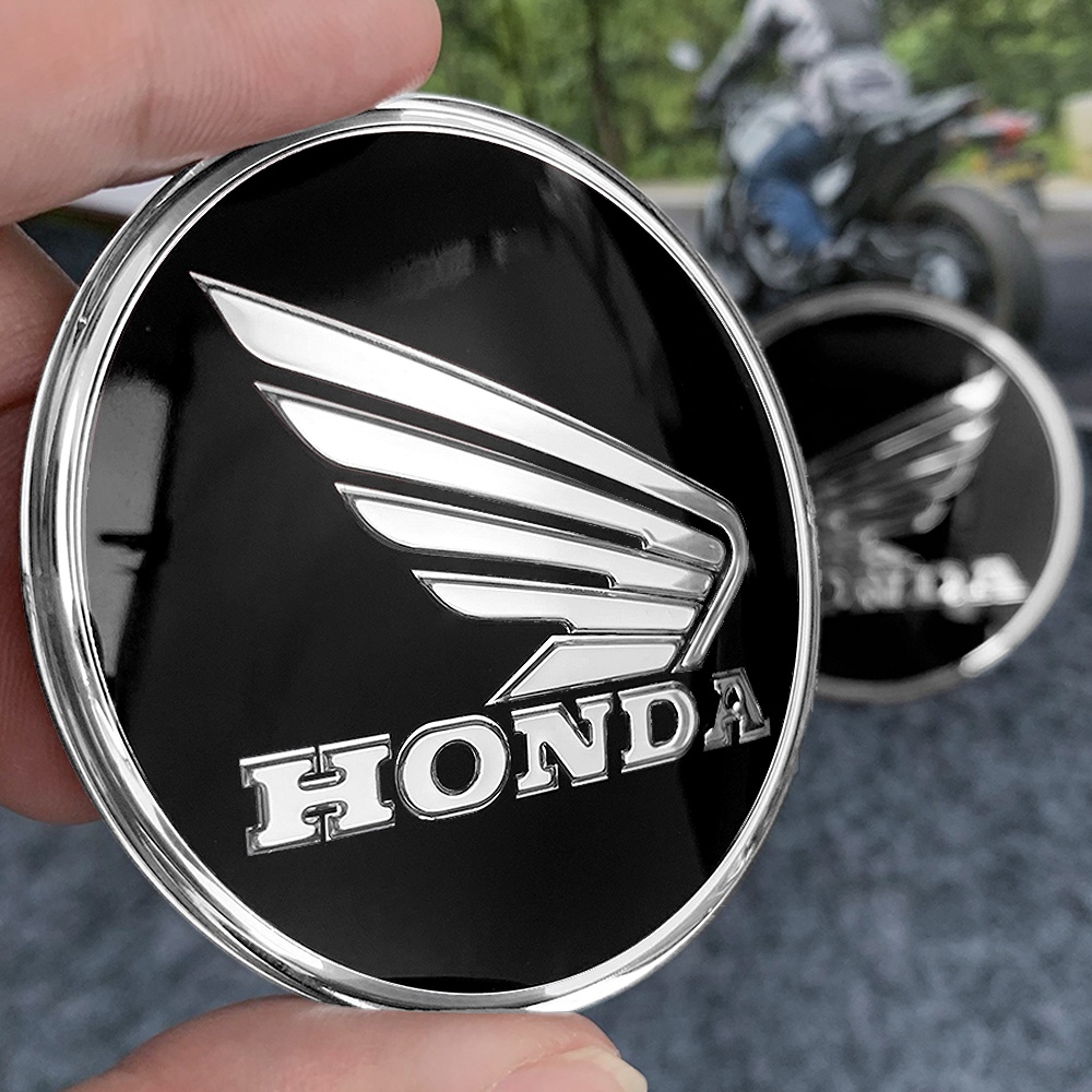 1pasang Logo Honda Diameter 62mm 3D Lencana Tiga Dimensi Motor Metal Fuel Tank Logo Penutup Dekoratif Stiker Gores