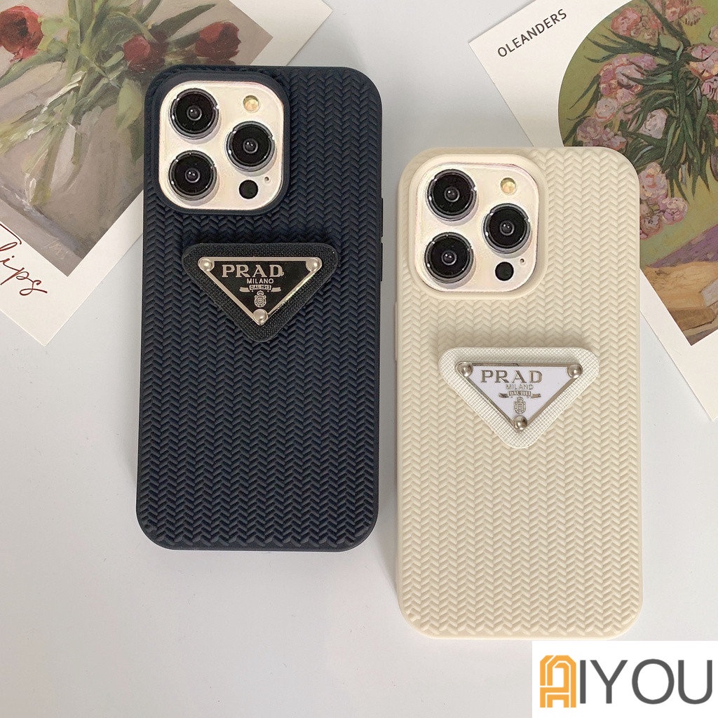 IPHONE Permen Braided Brand Logo Back Cover Cover Untuk Iphone14 Pro 13 12 11 Pro Max Plus X Xs XR XsMax Cover Soft Case 14Plus Casing Ponsel13