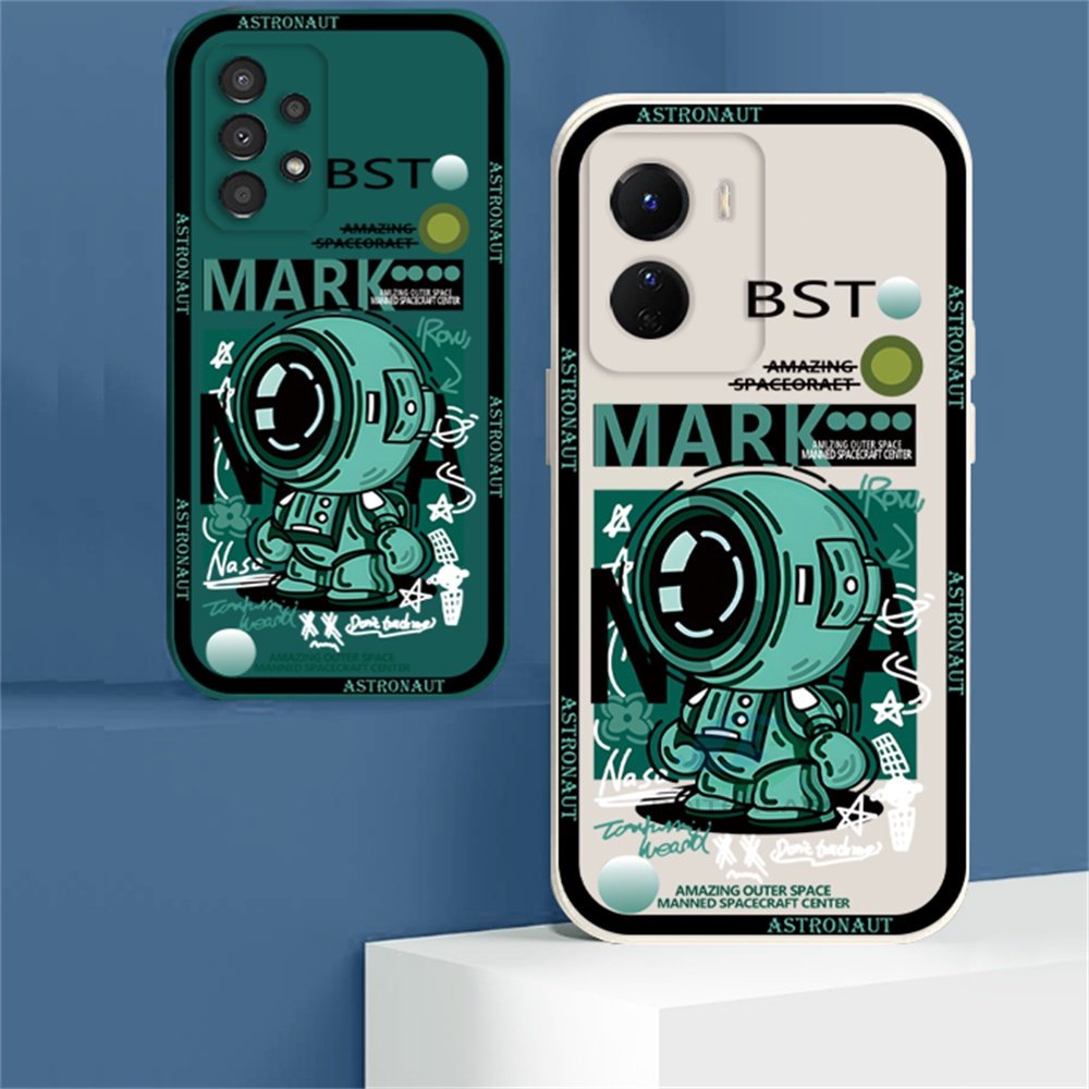 Casing hp Oppo Reno 8T A17 A77S A57 2022 A15 A16 A16K A16S A54S A54 A53 A12 A5S A7 A3S A11k A52 A92 A94 A37 F9 5F A1K A31 A8 A55 C1 Green series Astronot Soft Silicone Case Binteacase