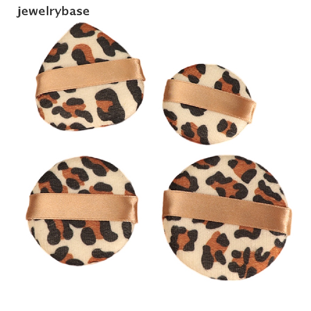 [jewelrybase] 3/6pcs Segitiga Bulat Flocking Powder Puff Flowers Spons Makeup Wajah Mini Lembut Butik