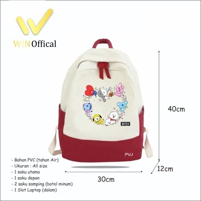 Tas Bts Bt 21 Tas Sekolah Anak Perempuan Cewek Sd Smp Ransel BTTATA Win Official