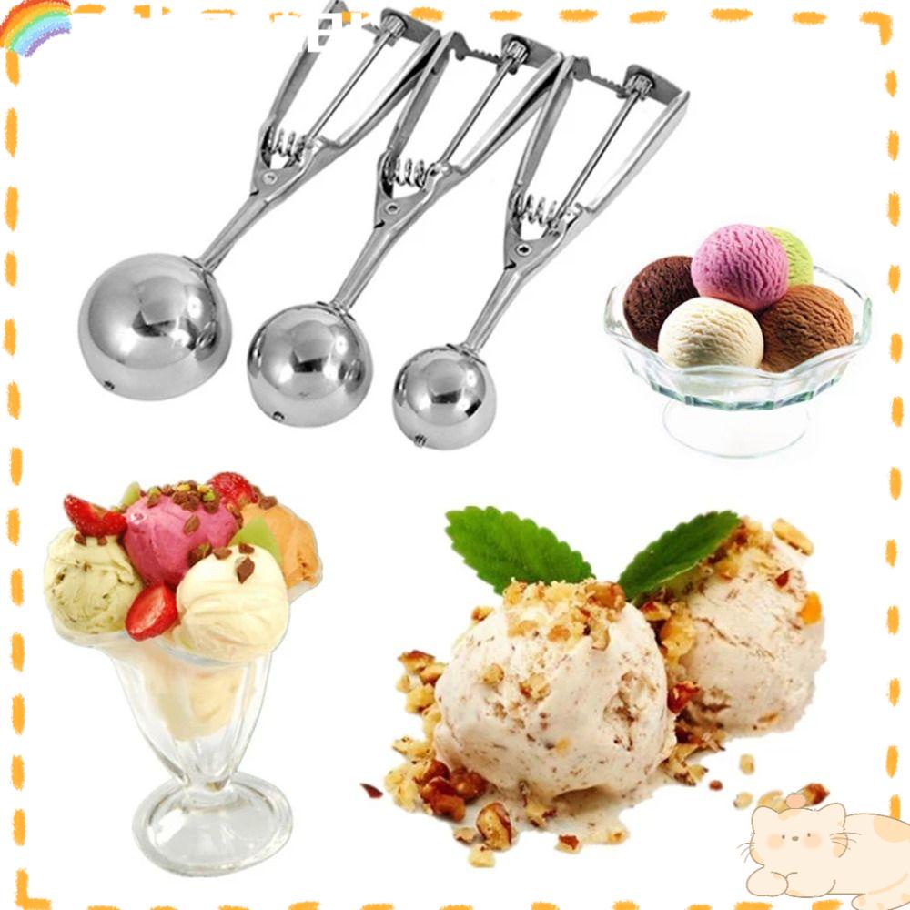 Solighter Sendok Es Krim Aksesoris Dapur Baru Ice Cream Ball Spring Handle