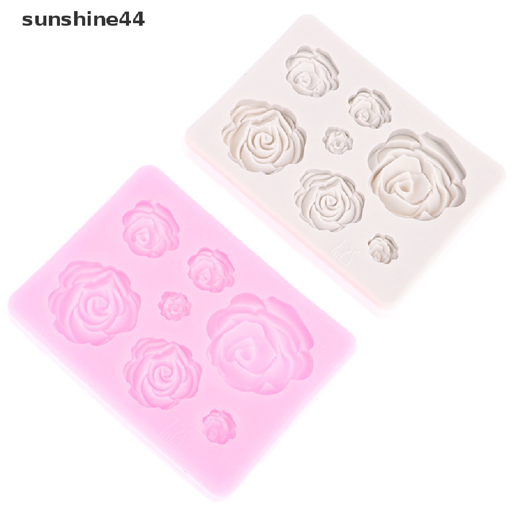 Sunshine Portable Kitchen Rose Flowers Mold Cetakan Silikon Kue Cetakan Coklat ID