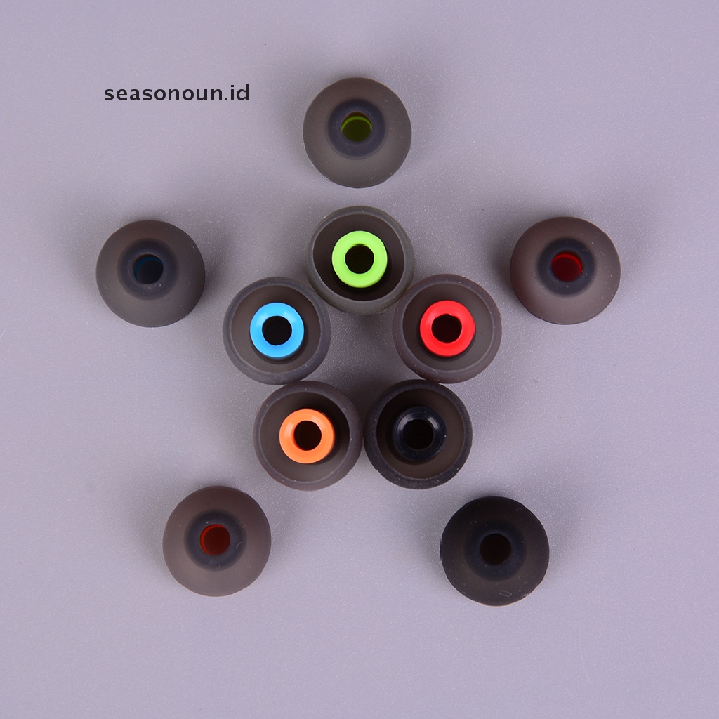 Seasonoun  20pcs earbud Pengganti Silikon earphone tips Topi earbud Peredam Suara.