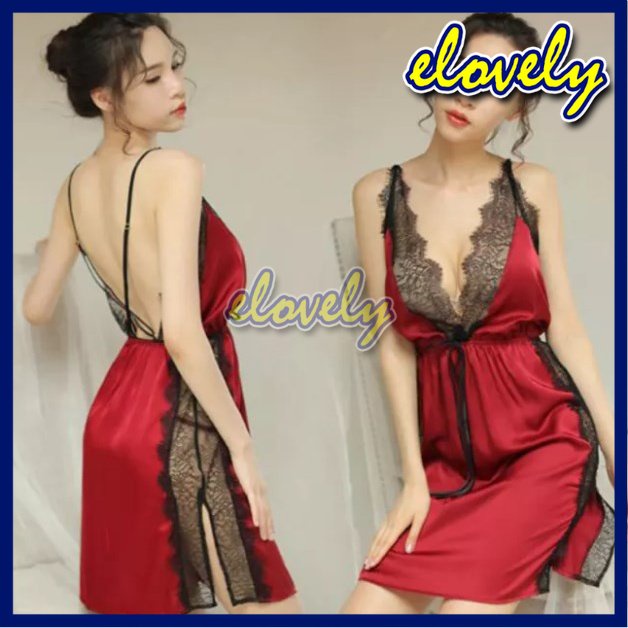 Elovely Lingerie Sexy Hot Sexy Lingerie Import Baju Tidur Wanita Seksi Bahan Satin | L019