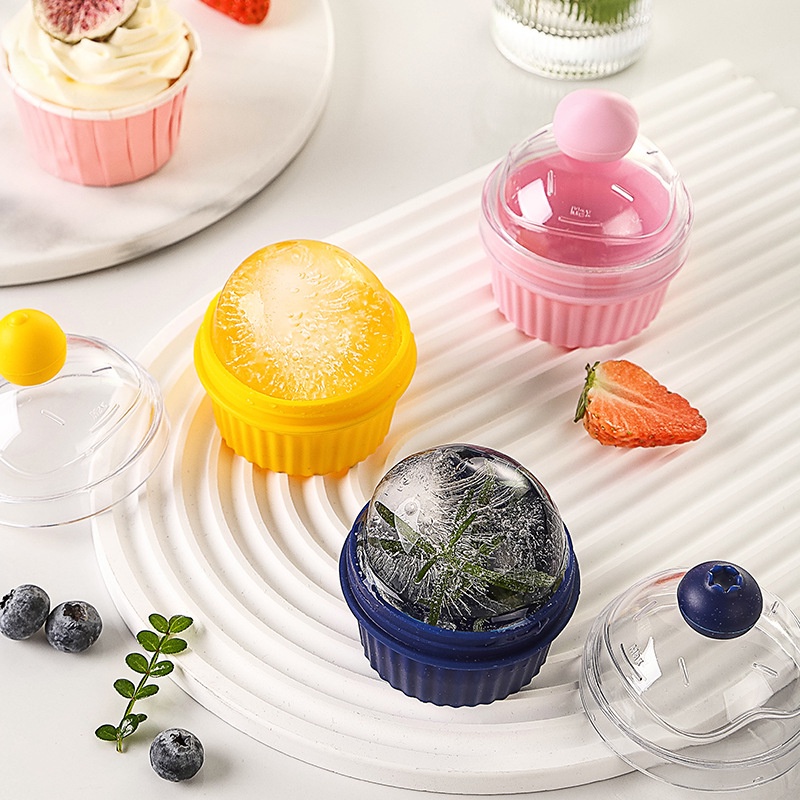 Cake Ice Hoki Forming Cup Easy-Demoulding Juice Ball Mould Food Grade Silicone Ice Ball Mold Model Pembuat Es Sederhana Praktis Untuk Rumah Pub Milk Tea Shop