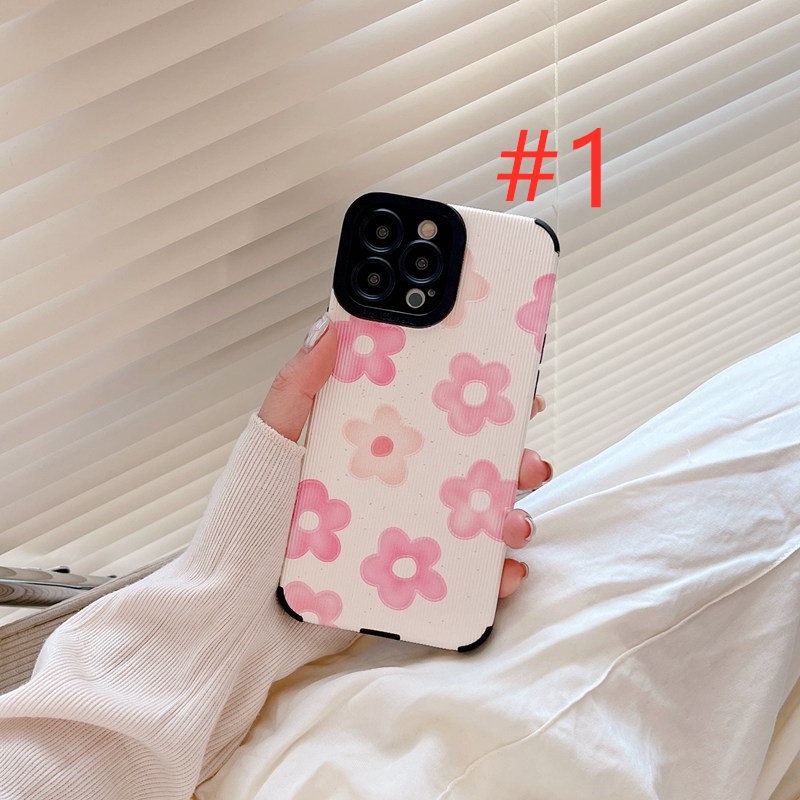 Pretty Pink Flower Soft Case HP iP iPhone 11 12 13 14 Pro Max 7 8 + Plus SE 2020 X XR SE 2020 XS Max FTD Stripe Casing Apple