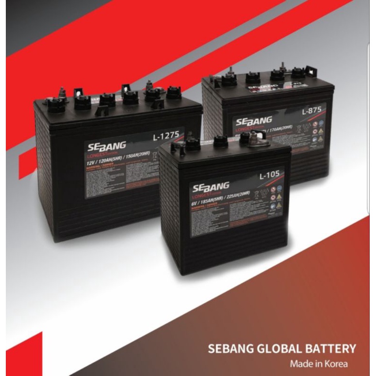 Aki/Accu/BATTERY SEBANG 6V, L105 | =Trojan T105 = Rocket L105 | KOREA