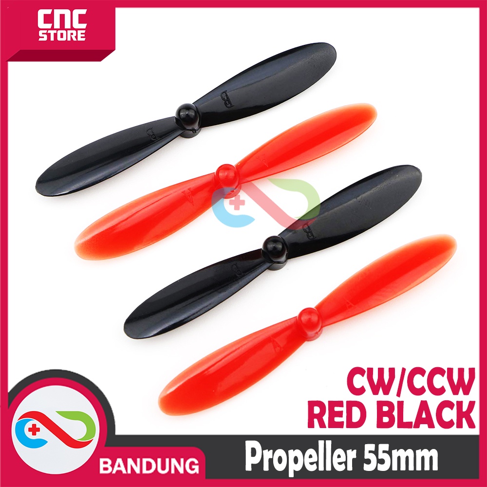 PROPELLER 55MM 2 SET FOR 720 8520 CORELESS MICRO MOTOR RED BLACK