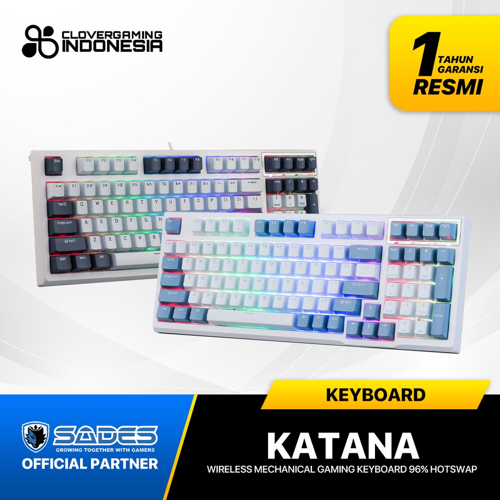 Sades Katana Wireless Mechanical Gaming Keyboard 96% Hotswapable