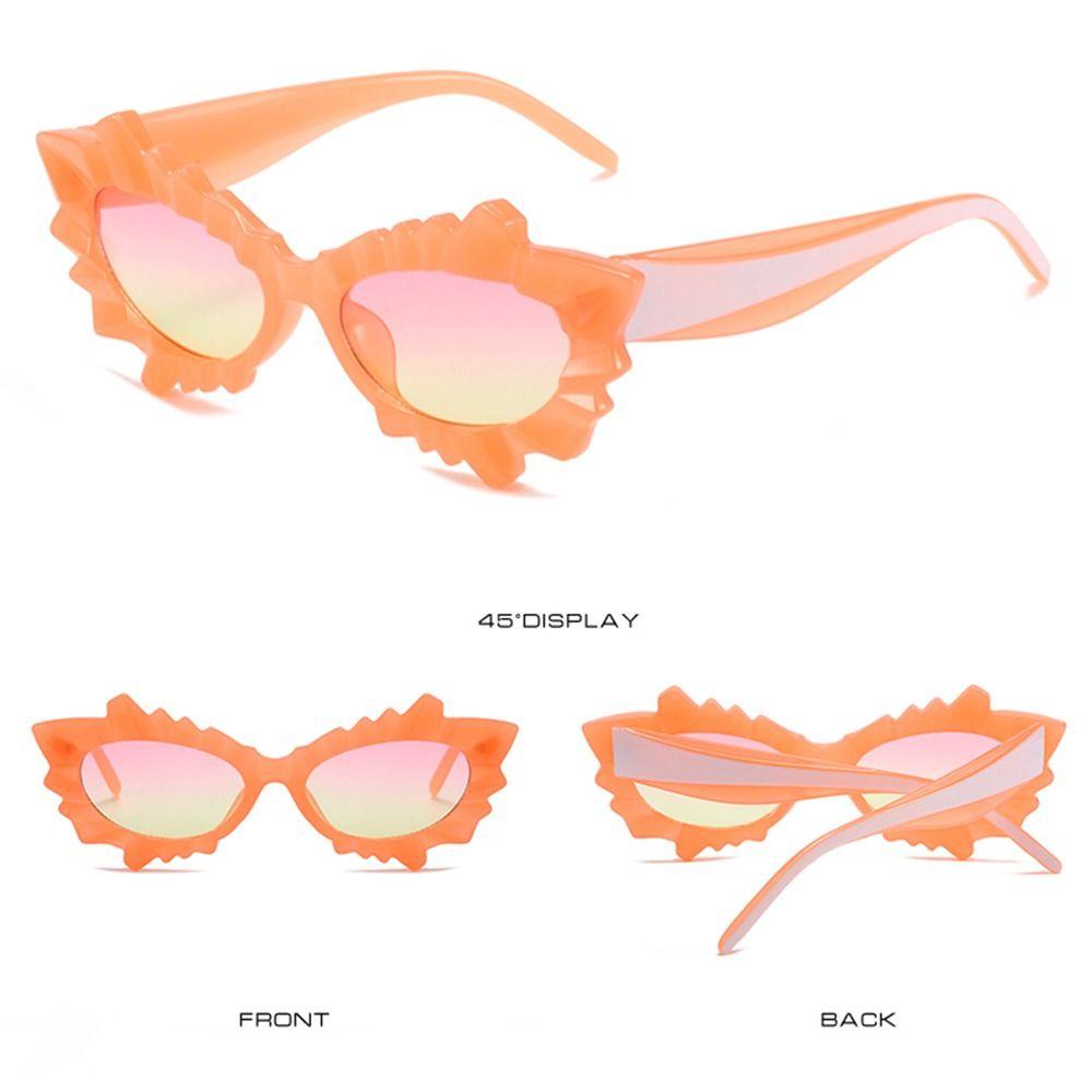 R-flower Cat Eye Kacamata Hitam Gradasi Warna Warni Lucu Unik Shades