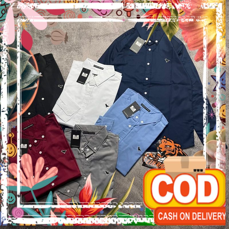 kemeja panjang weekend offender hem kasual polos simple terbaru terlaris bisa cod / marun