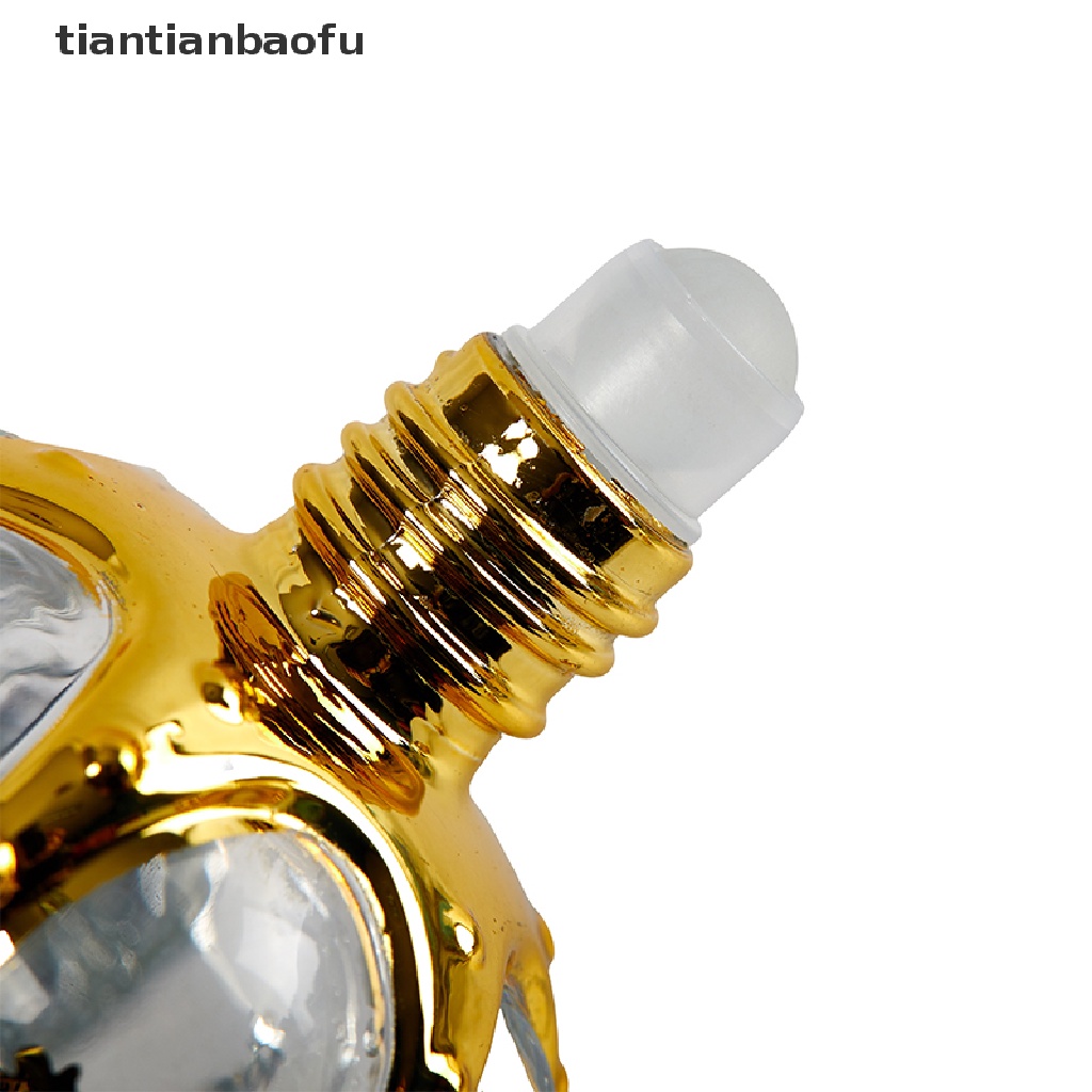 [tiantianbaofu] Glass  Roller Bottle Gold Crown Shape  Empty Bottle Boutique