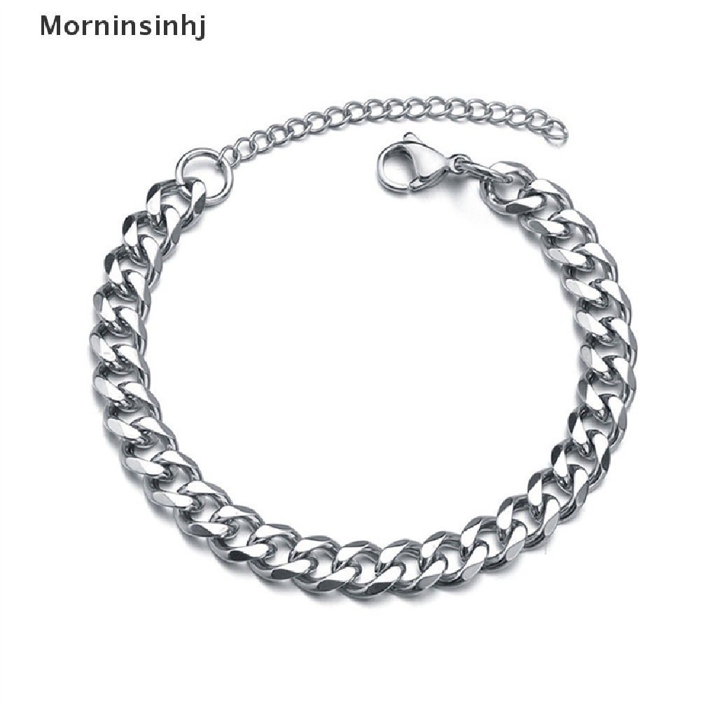 Mornin 2021terbaru Trendi Rantai Kuba Pria Gelang Klasik Anti Karat3/5/7mm Lebar Rantai Gelang Untuk Pria Wanita Perhiasan Hadiah id