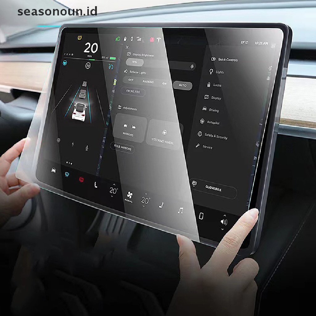 Seasonoun For Tesla Model 3y Layar Tengah 15inch Touchscreen Protector Tempered Film.