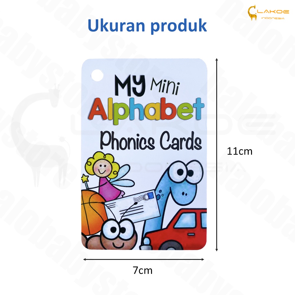 Lakoe Mainan Flashcard Huruf anak bayi/Edukasi Kartu Pintar Abjad Anak waterproof